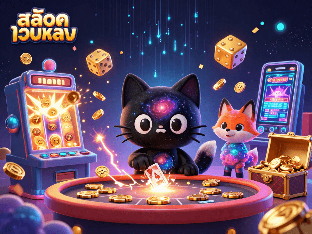 Engage in สล็อตเว็บตรง activities at a cosmic casino, with galactic characters and thrilling game elements.
