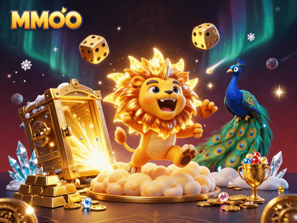 Engage with MMOO's thrilling gameplay featuring golden treasures and vibrant 3D characters.