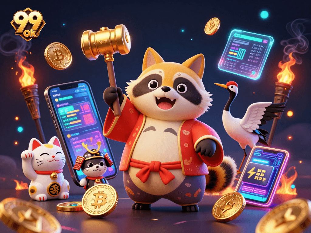 Engage in thrilling casino adventures with 99 ok, featuring cheerful tanuki and crypto vibes!