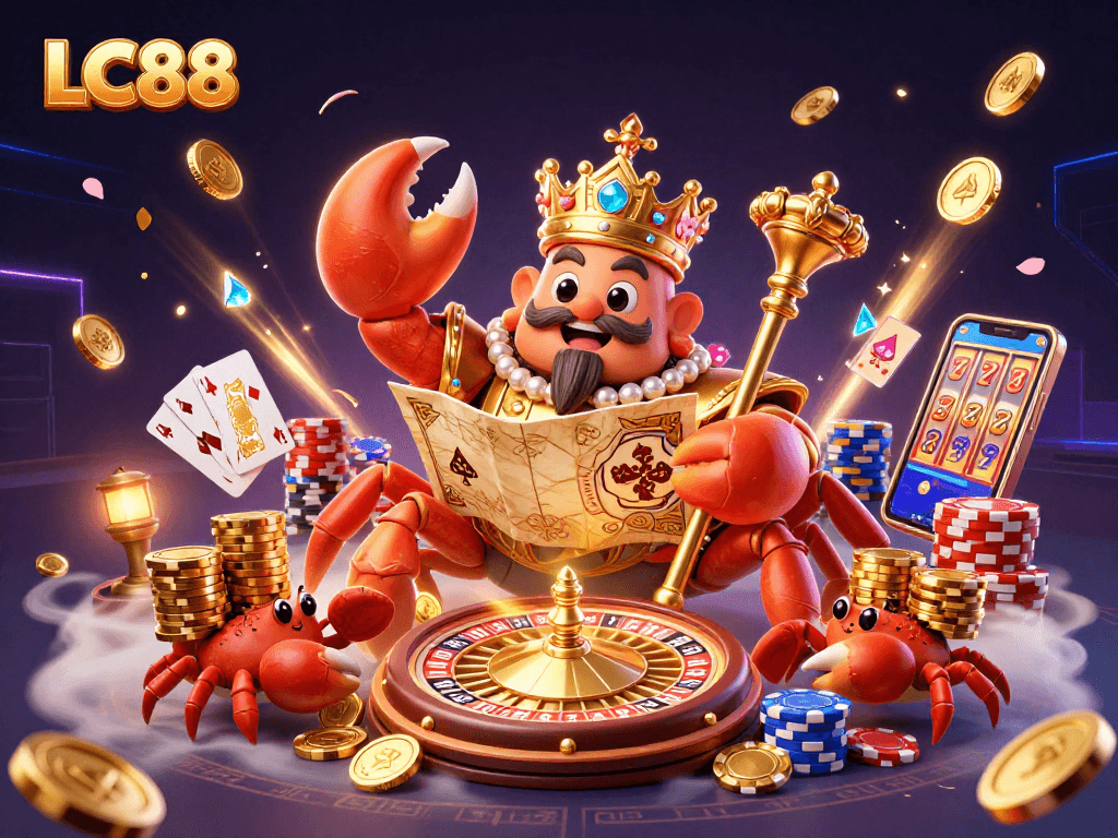 LC88 offers an exciting casino experience with vibrant casino characters and dynamic gambling elements.