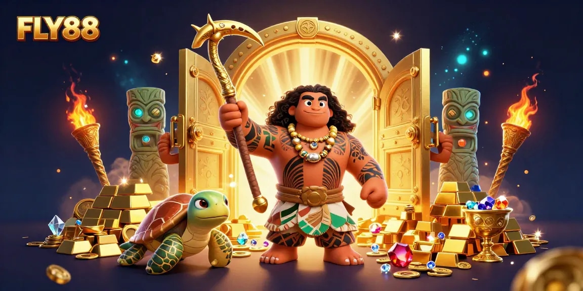 Engage with FLY88's vibrant 3D gaming world filled with treasures and excitement.