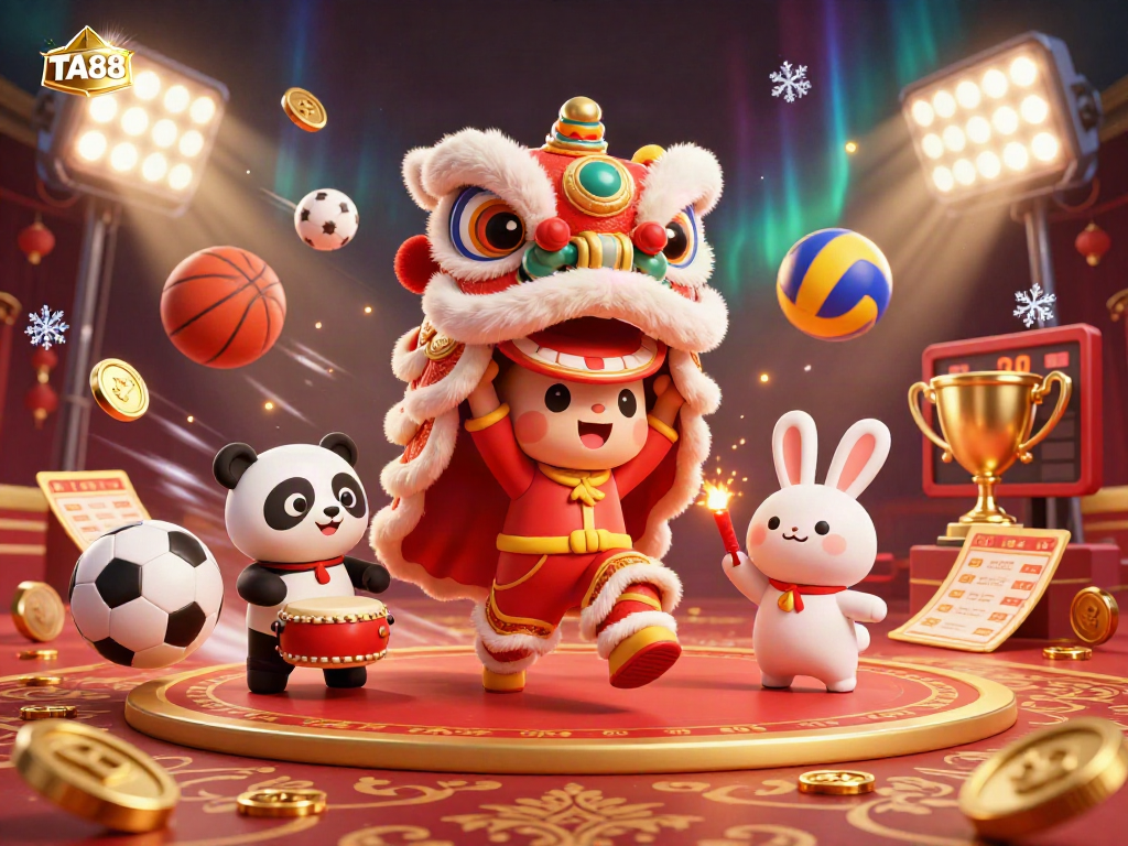 Engage with TA88's dynamic online casino experience featuring vibrant characters celebrating gambling excitement.