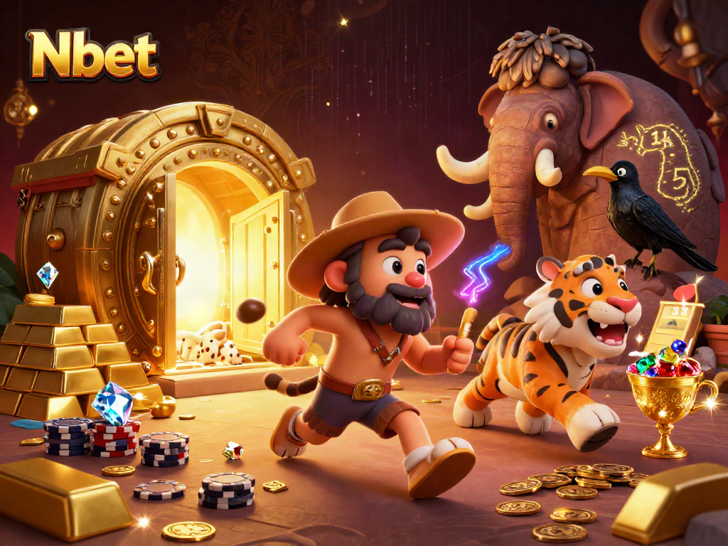 Nbet players enjoy thrilling wins with vibrant casino action featuring prehistoric characters and treasures.