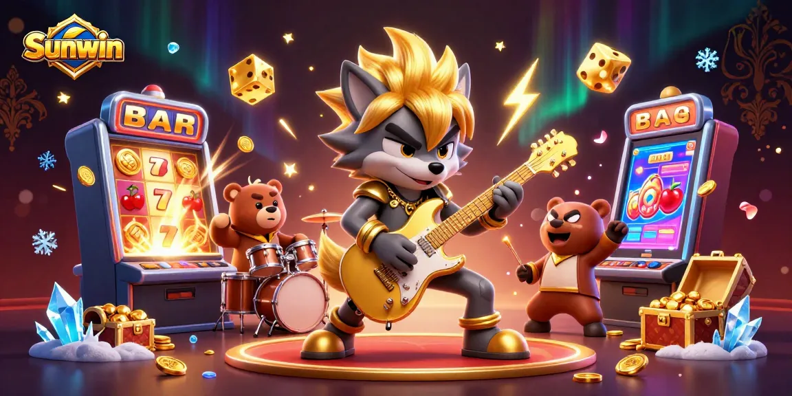 Experience the excitement of Sunwin casino with animated scenes of winning games and vibrant characters.