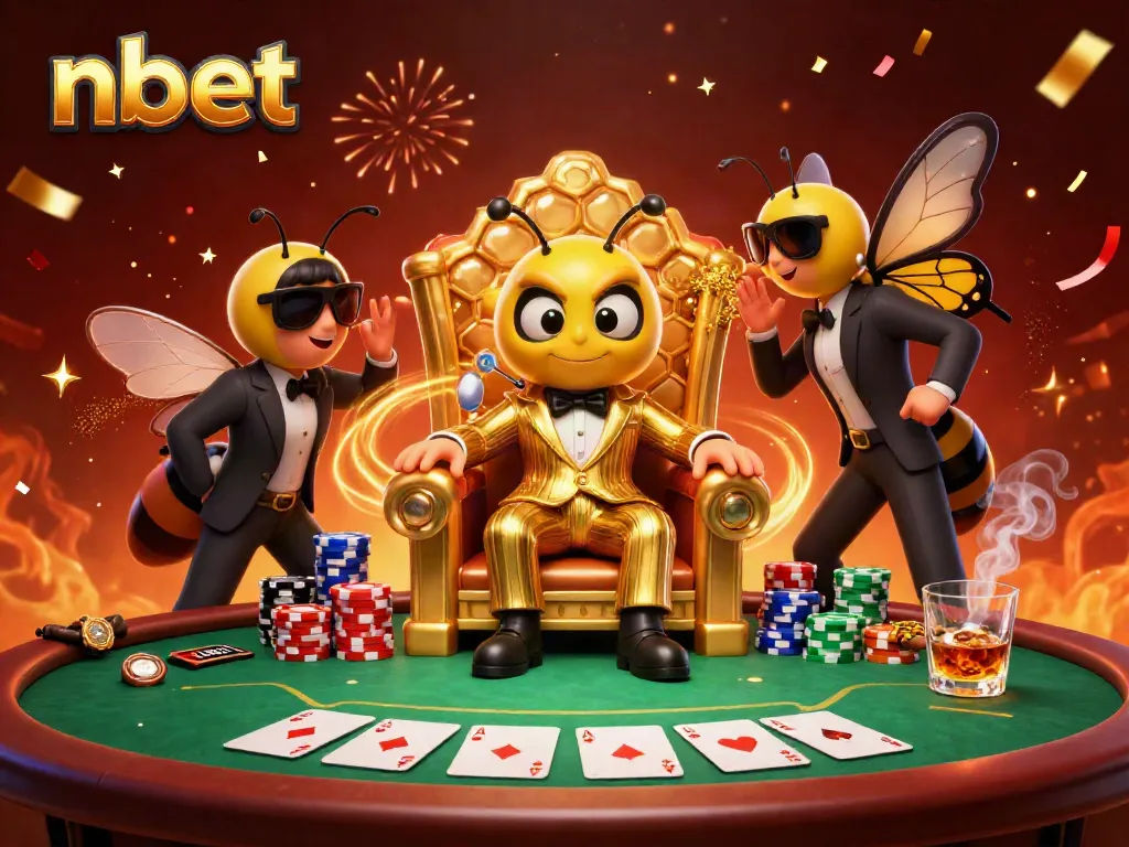 Experience the excitement of nbet's lively casino culture with cartoon characters in a vibrant scene.