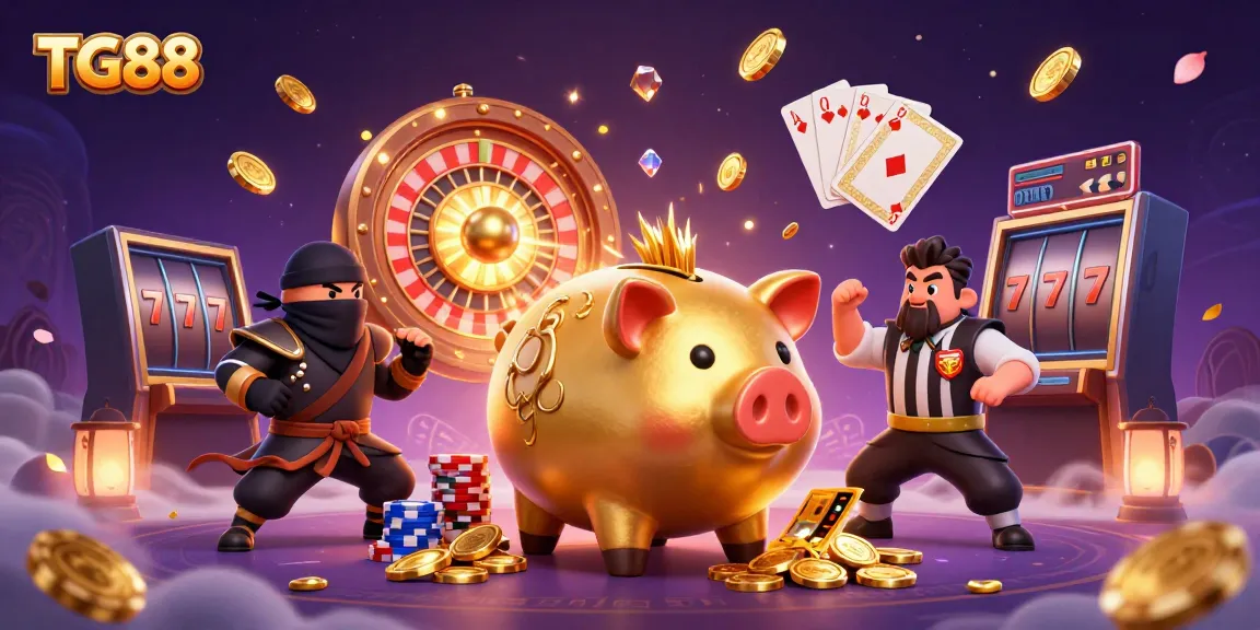 Experience dynamic casino action with TG88's thrilling casino-themed illustration.