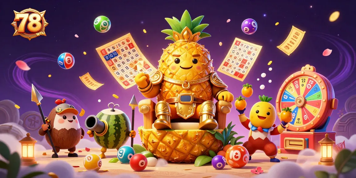 Experience excitement at 78WIN casino with a vibrant 3D illustration featuring colorful lottery elements and a dynamic scene.