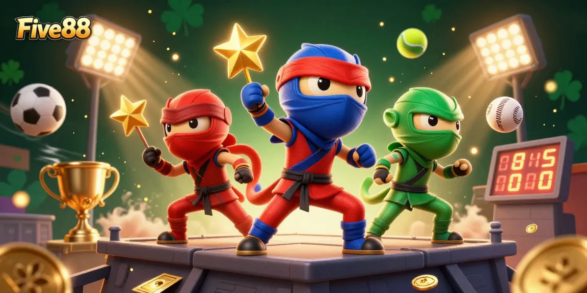 Experience thrilling gaming action at Five88 with ninja chameleons and dynamic sports elements.