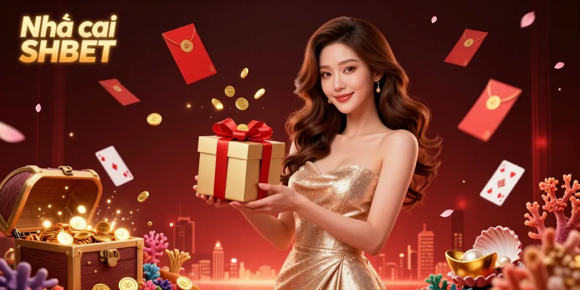 Join the fun with Nhà cái SHBET as a stunning Asian woman celebrates the Lunar New Year in a vibrant casino.