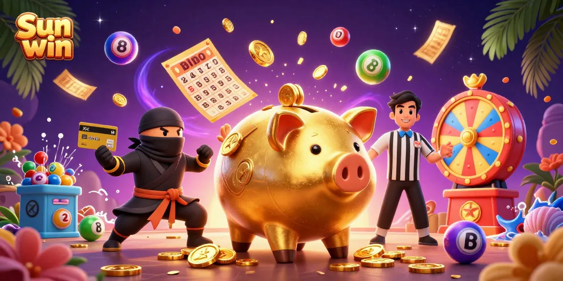Engage in thrilling gameplay with Sun win as golden moments unfold in a vibrant casino scene.