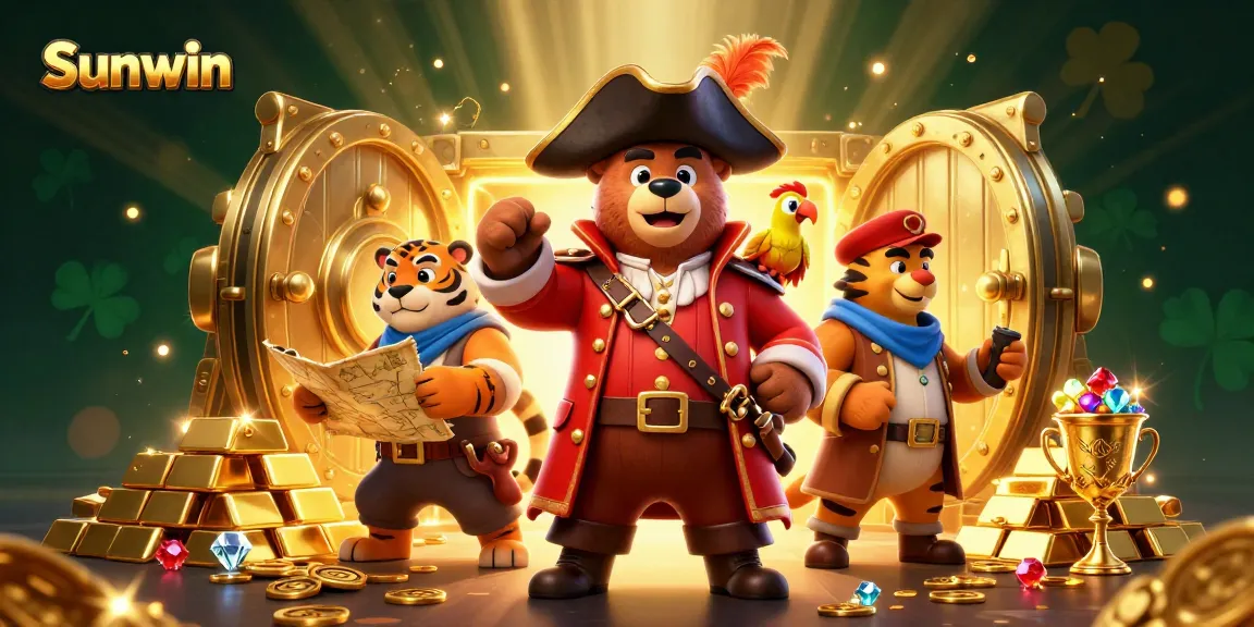Experience thrilling wins at Sunwin with vibrant casino-themed treasures and characters.