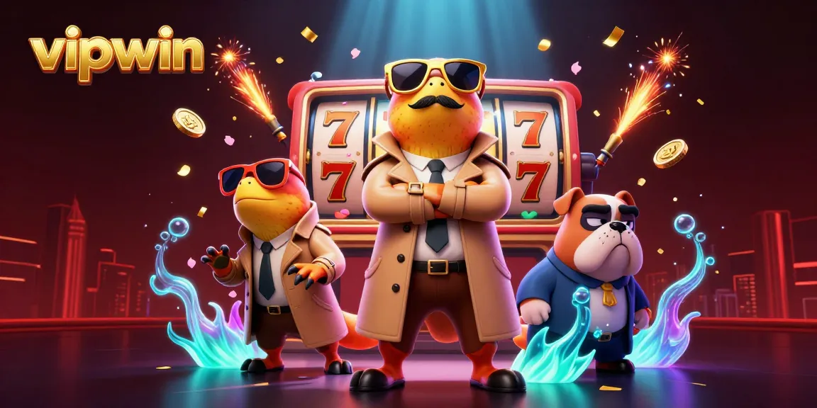 Engage with vipwin through a vibrant casino illustration featuring clever raptors in disguise.