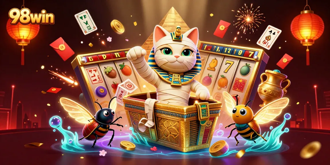 Experience thrilling action at 98win's vibrant online casino with engaging slot games and captivating characters.