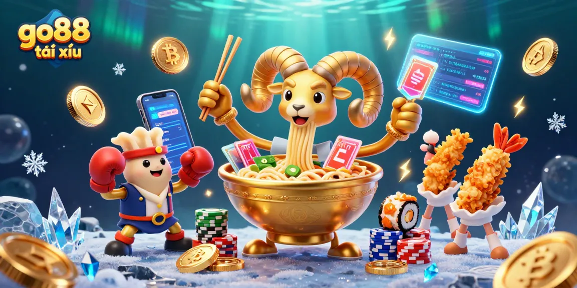 Engage in the thrilling game of go88 tài xỉu with vibrant characters and dynamic crypto elements.