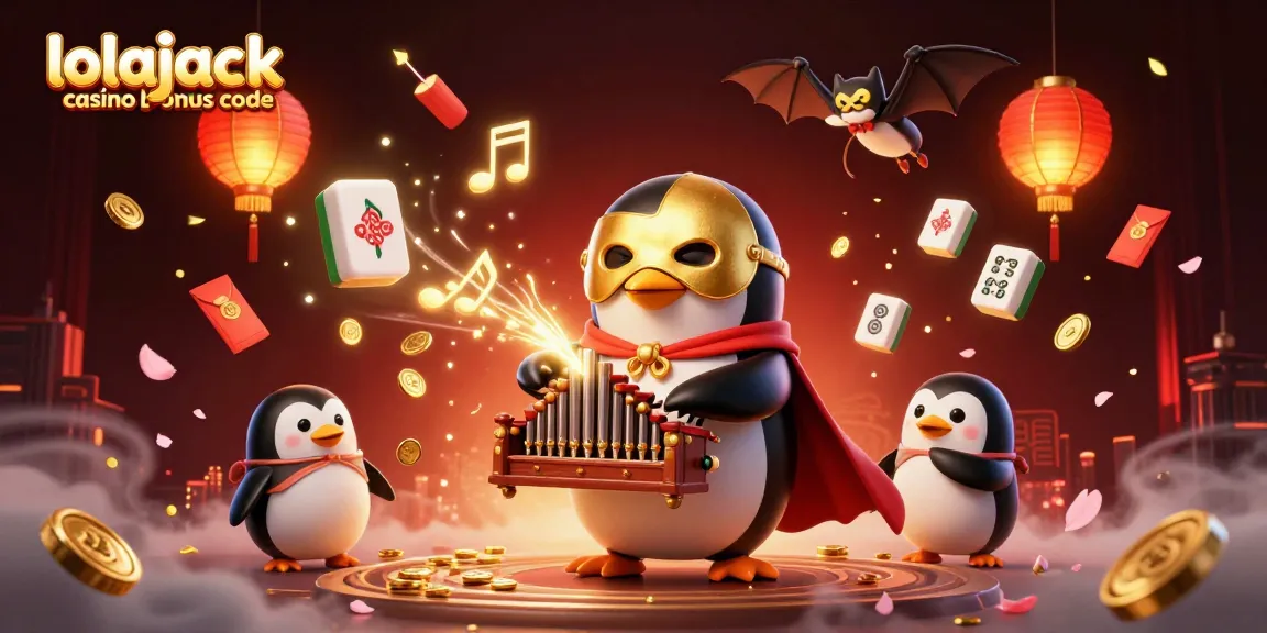 Experience the winning excitement at Lolajack Casino Bonus Code with golden coins and festive elements.