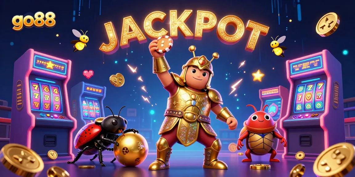 Engage with go88's thrilling jackpot experience through vivid casino-themed illustration.