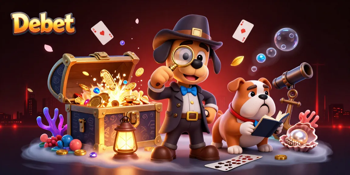 Engage in gaming adventure with Debet as a bloodhound detective and bulldog companion uncover treasures.