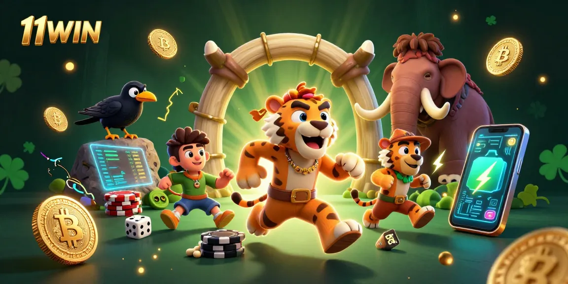 Engage with thrilling games at 11WIN's prehistoric casino with unique characters and crypto elements.