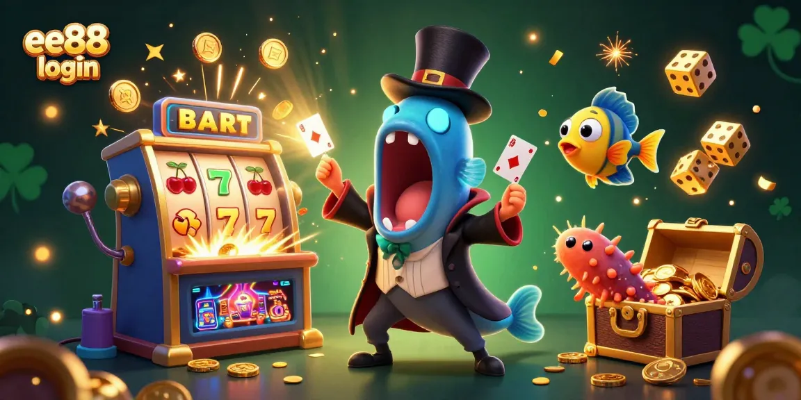 Experience the thrill of ee88 login while engaging with vibrant casino elements and dynamic deep-sea characters.