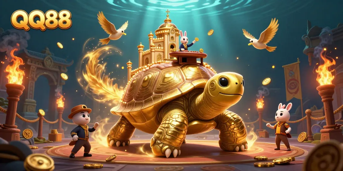 Play with QQ88 at a vibrant online casino scene featuring stunning characters and elements.