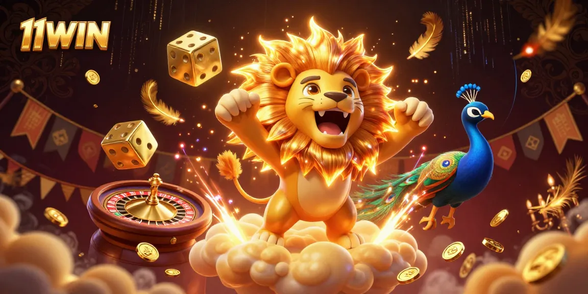 Experience exhilarating gameplay with 11WIN's vibrant casino scene featuring thrilling roulette and golden dice.
