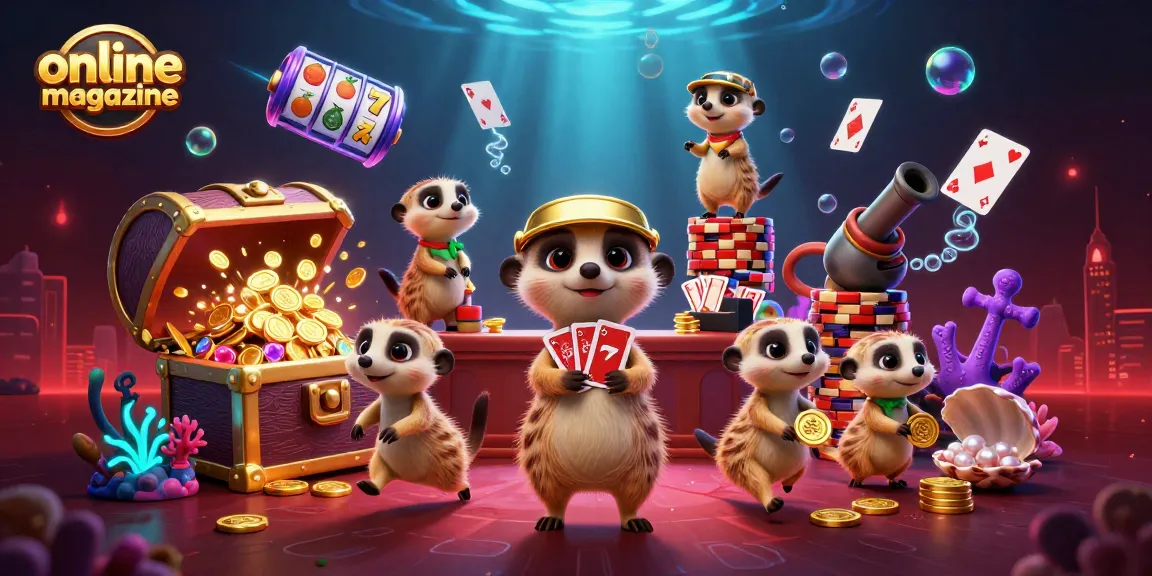 Join the fun at this online magazine featuring meerkats managing a vibrant casino scene.